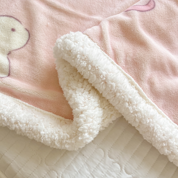 91家纺网 家纺一手货源 找家纺 沐慕 2024新款AB版牛奶绒拼羊羔绒毛毯毯子 毛毯-仙仙兔