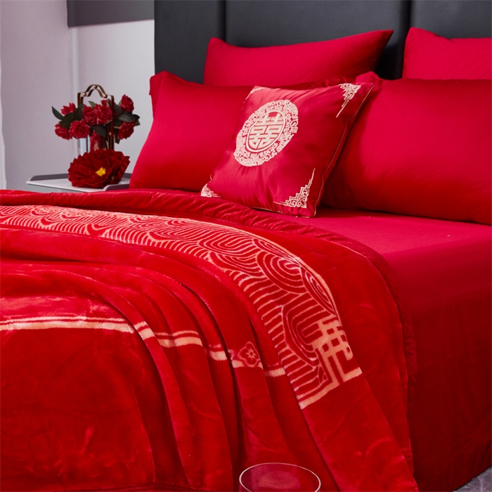 91家纺网 家纺一手货源 找家纺 凯轩毛毛毯毯子网销专供 2024新款A类双层云毛毯毯子 吉祥喜