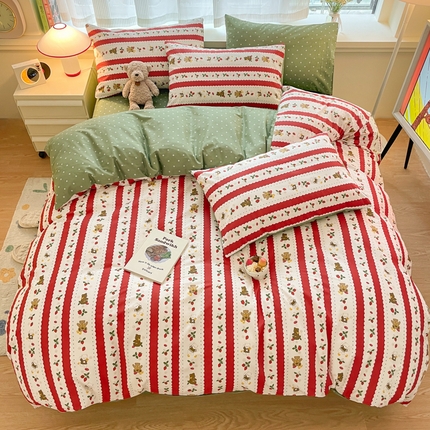 91家纺网 家纺一手货源 找家纺 总推 金牛座 2025新款全棉13372印花小清新四件套