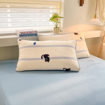 91家纺网 家纺一手货源 找家纺 （总）雅居纺家纺 2024新款高克重印花牛奶绒单枕套