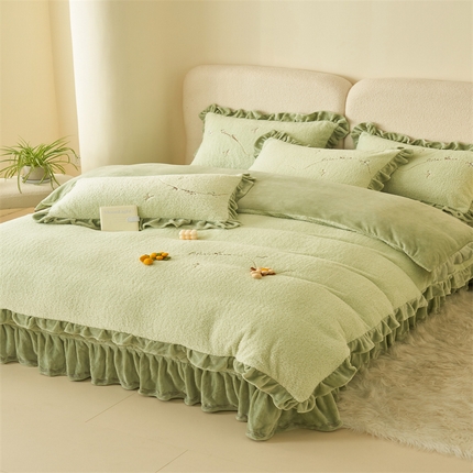 91家纺网 家纺一手货源 找家纺 （总）恒爱家纺 2024新款泰迪绒韩版床单床盖四件套