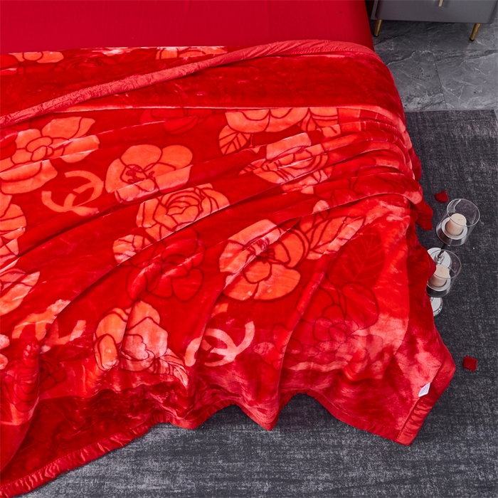 91家纺网 家纺一手货源 找家纺 凯轩毛毛毯毯子网销专供 2024新款A类双层云毛毯毯子 花印象