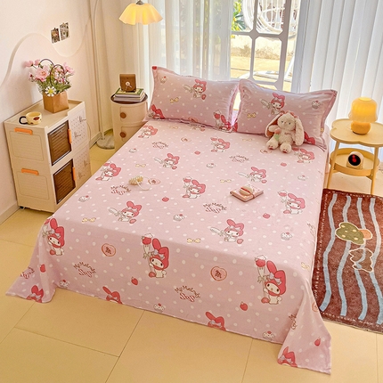 91家纺网 家纺一手货源 找家纺 名兮 2024新款经典奥特曼-三丽鸥高克重牛奶绒床单-盖毯 点点美乐蒂