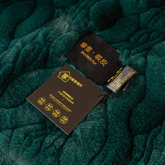91家纺网 家纺一手货源 找家纺 凯轩毛毛毯毯子网销专供 2024新款精品仿裘皮毛毯毯子 墨绿