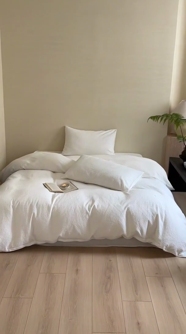 91家纺网 家纺一手货源 找家纺 （总）梦享生活家居 2024新款全棉三层提花肌理纹系列四件套