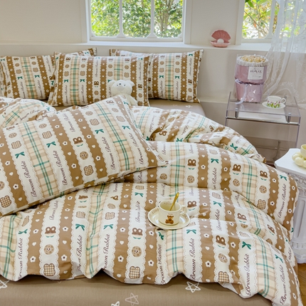 91家纺网 家纺一手货源 找家纺 （总）耀悦家纺 2025新款a类13372小清新ins博主风纯棉四件套