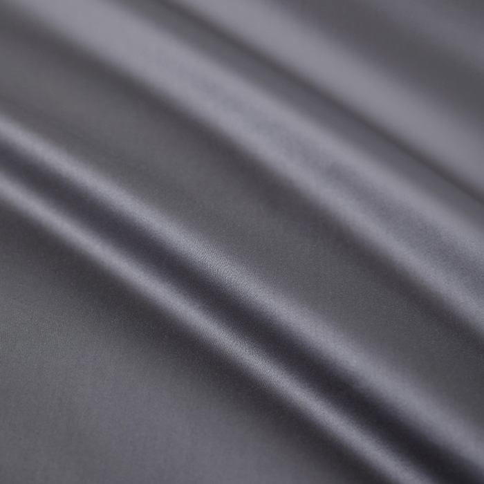 91家纺网 家纺一手货源 找家纺 轩和家居 2024新款简约纯色50s长绒棉贡缎四件套 梦境灰