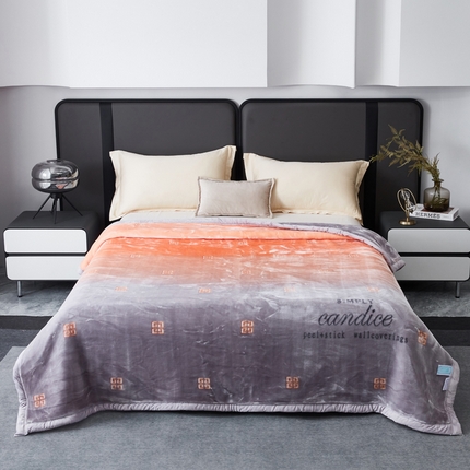 凯轩毛毛毯毯子网销专供 2024新款新中式大版印花双层云毛毯毯子 见变