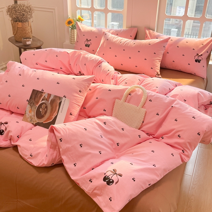 91家纺网 家纺一手货源 找家纺 千朵 2024新款全棉磨毛四件套 小甜心