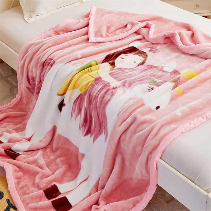 91家纺网 家纺一手货源 找家纺 凯轩毛毛毯毯子网销专供 2024新款双层学生云毛毯毯子 公主梦