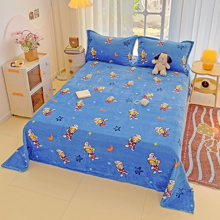 91家纺网 家纺一手货源 找家纺 名兮 2024新款经典奥特曼-三丽鸥高克重牛奶绒床单-盖毯 艾斯