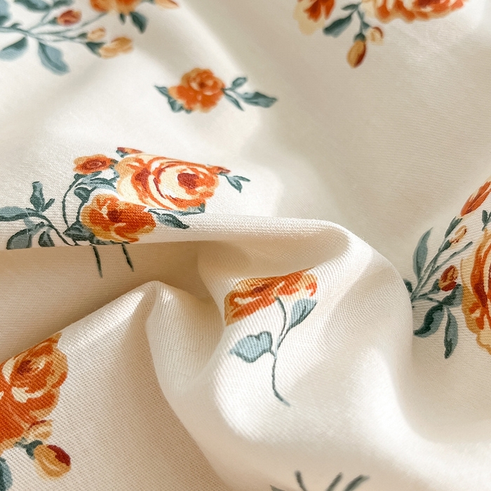 91家纺网 家纺一手货源 找家纺 麦伦家居 2024全棉斜纹13372小清新碎花卡通系列四件套 玫瑰庄园