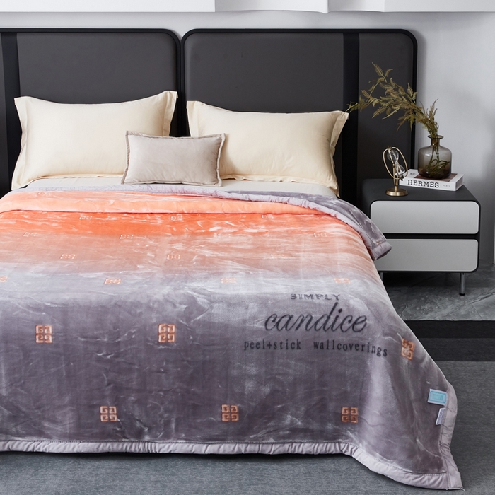 91家纺网 家纺一手货源 找家纺 凯轩毛毛毯毯子网销专供 2024新款新中式大版印花双层云毛毯毯子 见变