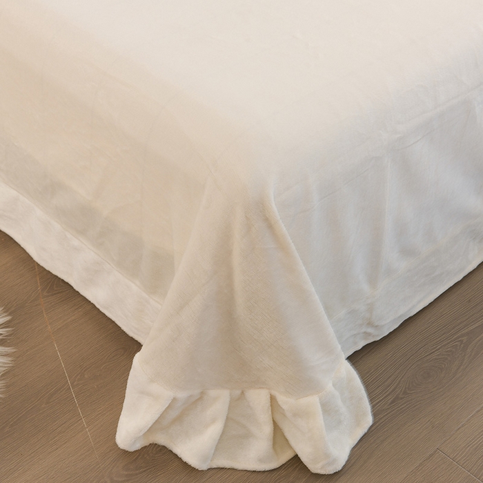 91家纺网 家纺一手货源 找家纺 卡迪亚家纺 2024新款亲肤舒适泡泡绒四件套 米白色