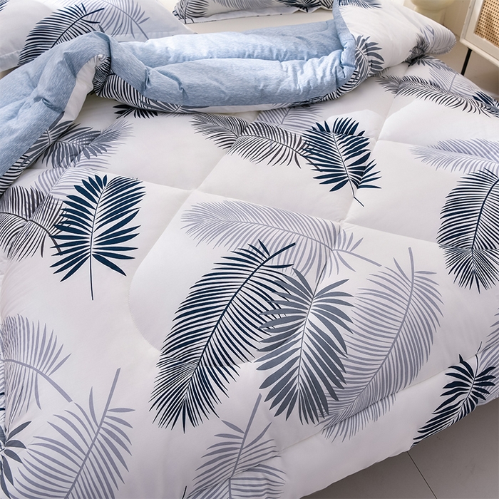 91家纺网 家纺一手货源 找家纺 圣楚家纺 2024新款绗缝保暖印花冬被 素叶