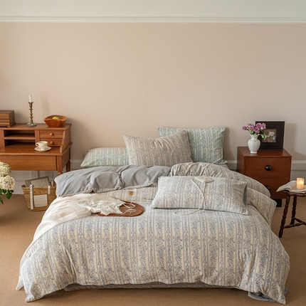 91家纺网 家纺一手货源 找家纺 （总）华超针织 2024新款雕花牛奶绒四件套 -巴洛克系列