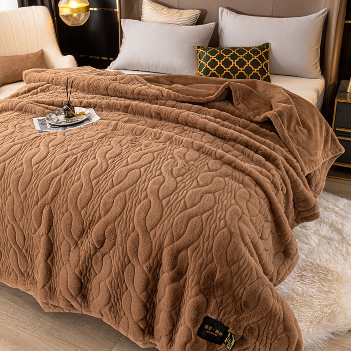 91家纺网 家纺一手货源 找家纺 凯轩毛毛毯毯子网销专供 2024新款精品仿裘皮毛毯毯子 沙漠红