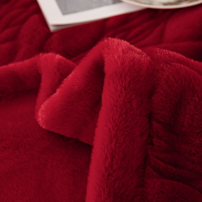 91家纺网 家纺一手货源 找家纺 凯轩毛毛毯毯子网销专供 2024新款精品仿裘皮毛毯毯子 大红