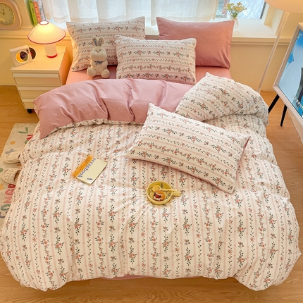 91家纺网 家纺一手货源 找家纺 总推 金牛座 2025新款全棉13372印花小清新四件套