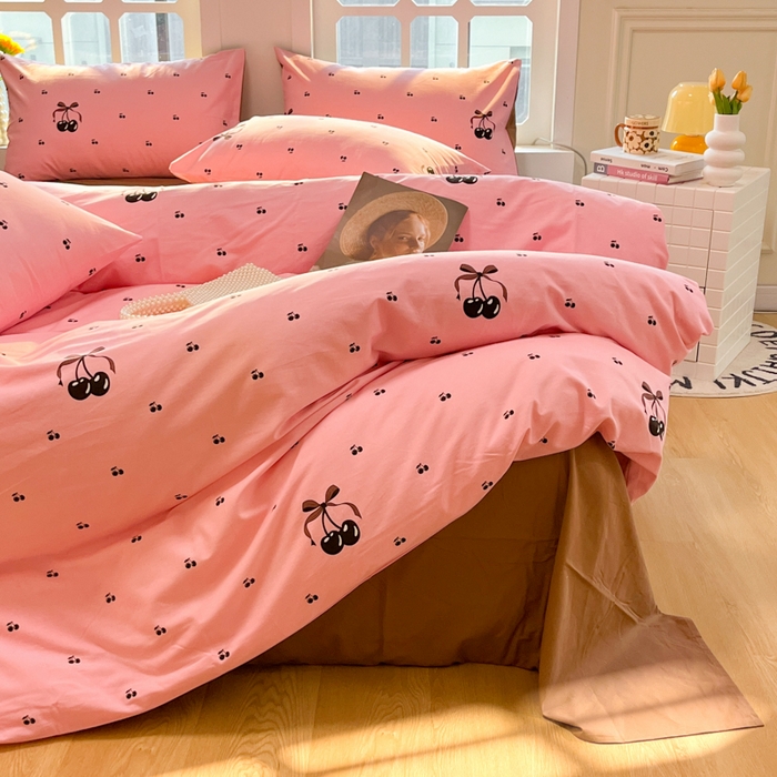 91家纺网 家纺一手货源 找家纺 千朵 2024新款全棉磨毛四件套 小甜心