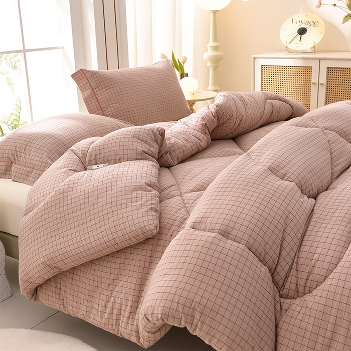 91家纺网 家纺一手货源 找家纺 圣楚家纺 2024新款绗缝保暖印花冬被 潮格