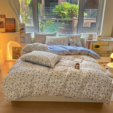 91家纺网 家纺一手货源 找家纺 总推 金牛座 2025新款全棉13372印花小清新四件套