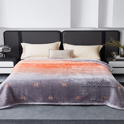 91家纺网 家纺一手货源 找家纺 凯轩毛毛毯毯子网销专供 2024新款新中式大版印花双层云毛毯毯子 见变