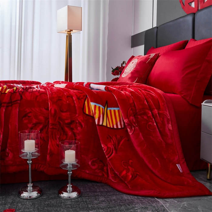 91家纺网 家纺一手货源 找家纺 凯轩毛毛毯毯子网销专供 2024新款A类双层云毛毯毯子 与子偕老