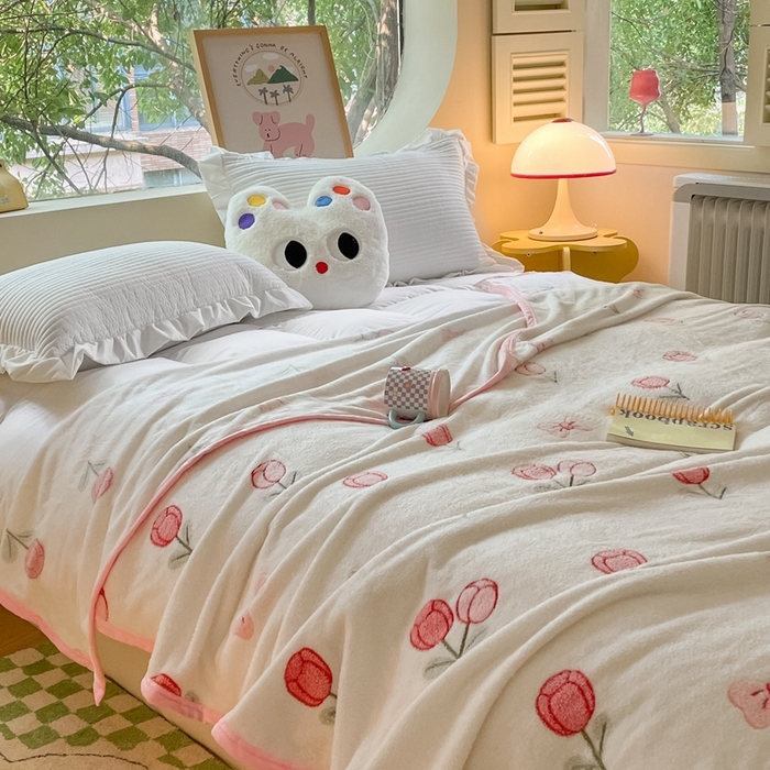 91家纺网 家纺一手货源 找家纺 慕尚家纺 2025新款高克重加厚雪花绒毛毯毯子 玫瑰之恋