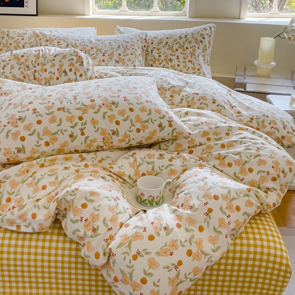 91家纺网 家纺一手货源 找家纺 （总）耀悦家纺 2025新款a类13372小清新ins博主风纯棉四件套