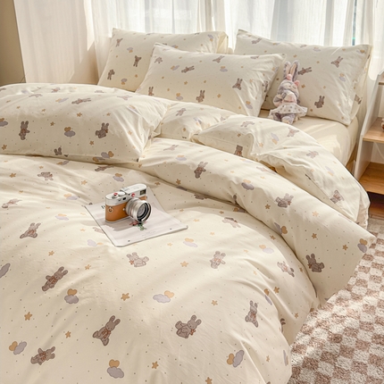 91家纺网 家纺一手货源 找家纺 （总）耀悦家纺 2025新款a类13372小清新ins博主风纯棉四件套