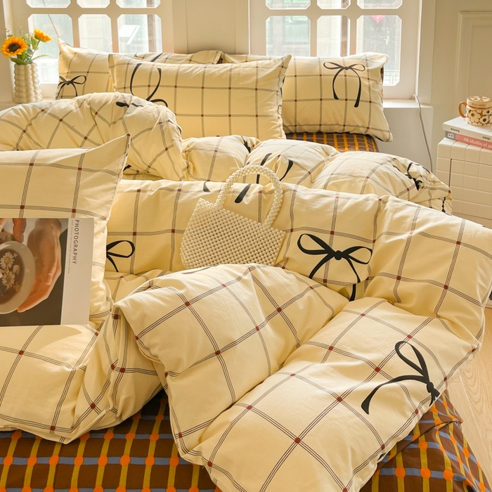 91家纺网 家纺一手货源 找家纺 千朵 2024新款全棉磨毛四件套 轻悦