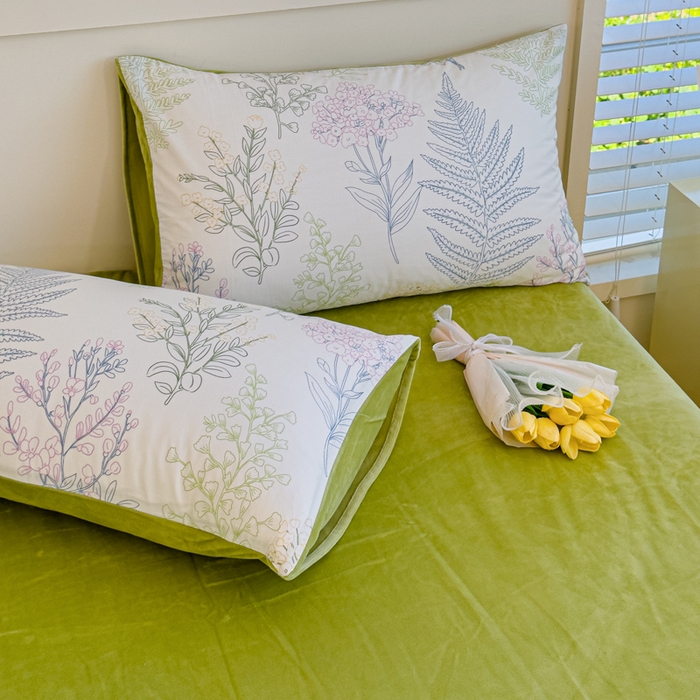 91家纺网 家纺一手货源 找家纺 清雅福 2024新款小清新ins棉加绒印花四件套系列-棉绒风格一 棉绒巴黎之恋