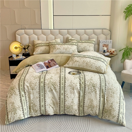 91家纺网 家纺一手货源 找家纺 （总）佰亿莱 2024新款雕花牛奶绒四件套