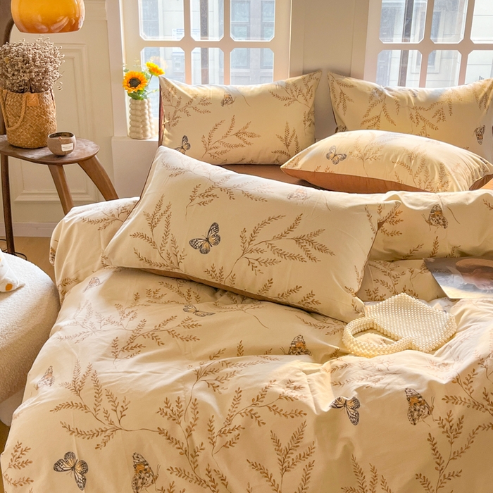 91家纺网 家纺一手货源 找家纺 千朵 2024新款全棉磨毛四件套 沐梦