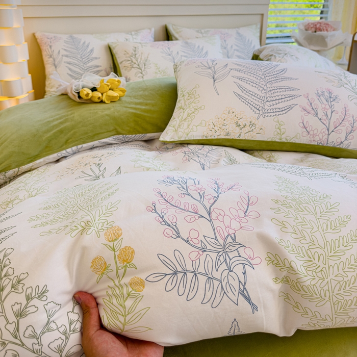 91家纺网 家纺一手货源 找家纺 清雅福 2024新款小清新ins棉加绒印花四件套系列-棉绒风格一 棉绒巴黎之恋