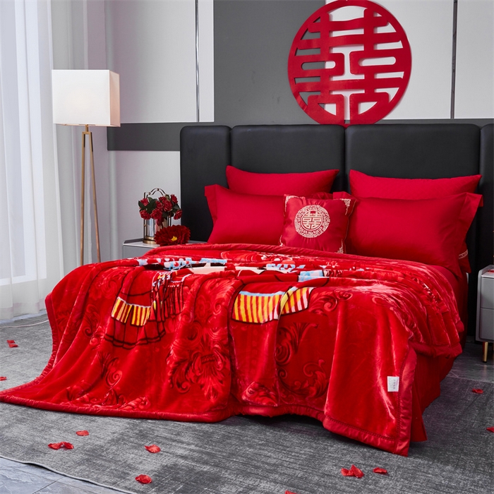 91家纺网 家纺一手货源 找家纺 凯轩毛毛毯毯子网销专供 2024新款A类双层云毛毯毯子 与子偕老