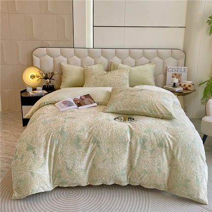 91家纺网 家纺一手货源 找家纺 （总）佰亿莱 2024新款雕花牛奶绒四件套