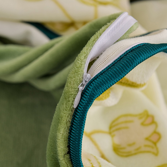 91家纺网 家纺一手货源 找家纺 金柚子 2024新款加厚牛奶绒四件套 春暖花开