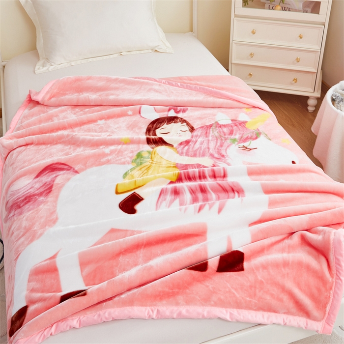 91家纺网 家纺一手货源 找家纺 凯轩毛毛毯毯子网销专供 2024新款双层学生云毛毯毯子 公主梦