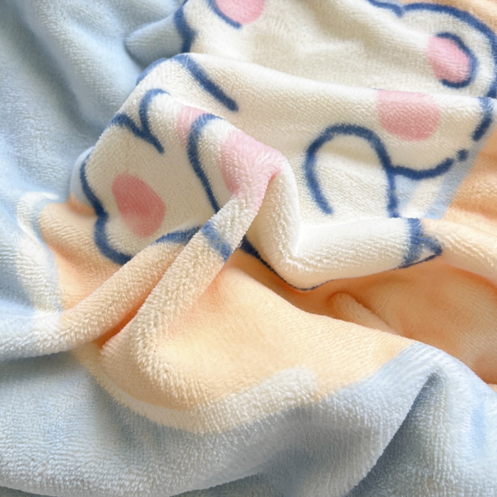 91家纺网 家纺一手货源 找家纺 沐慕 2024新款AB版牛奶绒拼羊羔绒毛毯毯子 毛毯-晚安熊