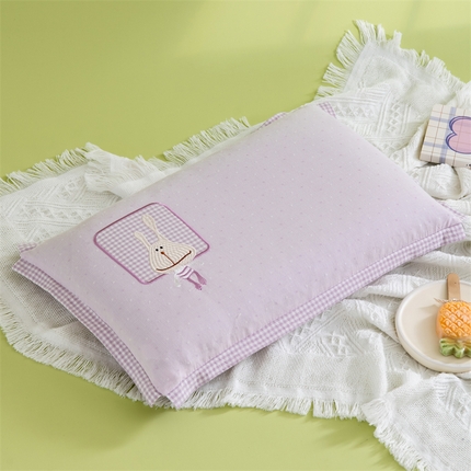 91家纺网 家纺一手货源 找家纺 （总）织布人 2024新款荞麦枕全棉卡通贴布绣多巴胺色系儿童学生宿舍荞麦枕头