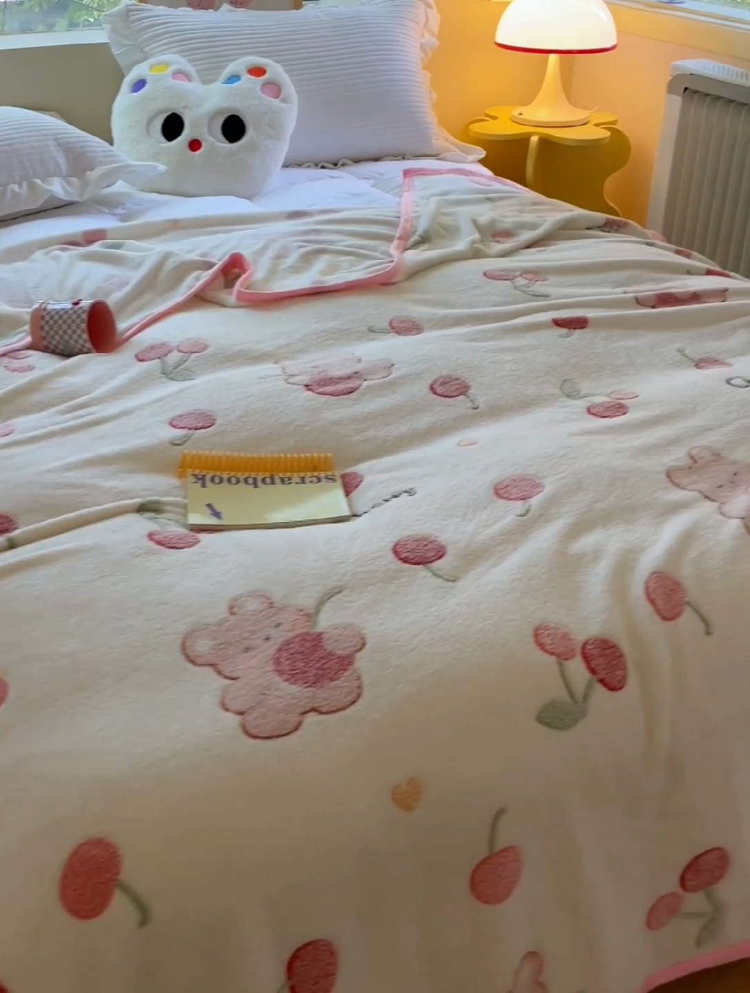 91家纺网 家纺一手货源 找家纺 慕尚家纺 2025新款高克重加厚雪花绒毛毯毯子 樱桃熊