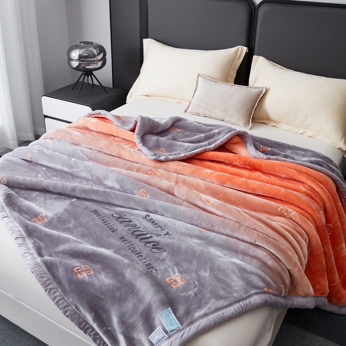 91家纺网 家纺一手货源 找家纺 凯轩毛毛毯毯子网销专供 2024新款新中式大版印花双层云毛毯毯子 见变