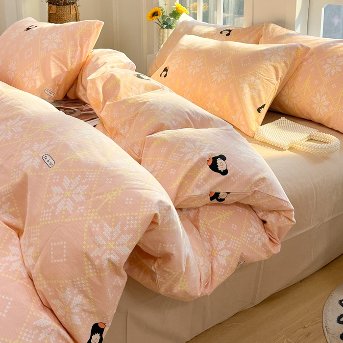 91家纺网 家纺一手货源 找家纺 千朵 2024新款全棉磨毛四件套 南浔