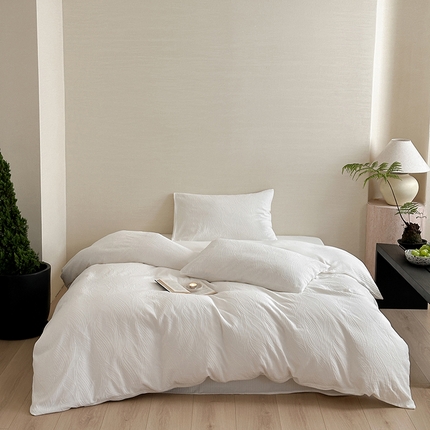 91家纺网 家纺一手货源 找家纺 梦享生活家居 2024新款全棉三层提花肌理纹系列四件套 提花树纹