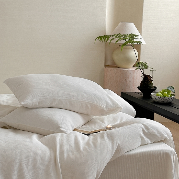 91家纺网 家纺一手货源 找家纺 梦享生活家居 2024新款全棉三层提花肌理纹系列四件套 提花积木