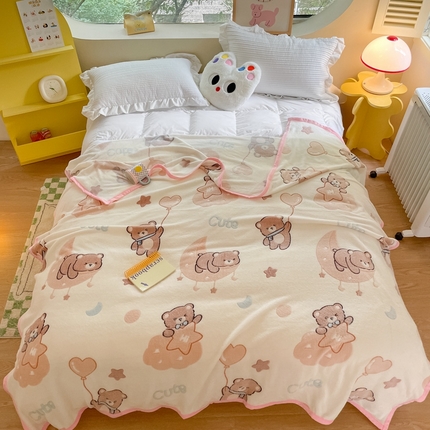 慕尚家纺 2025新款高克重加厚雪花绒毛毯毯子 星空熊