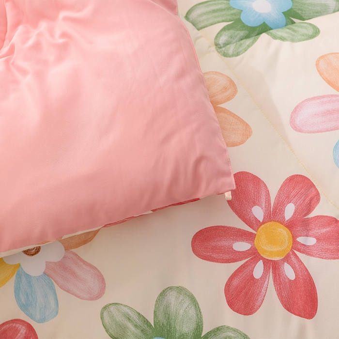 91家纺网 家纺一手货源 找家纺 圣楚家纺 2024新款绗缝保暖印花冬被 花海