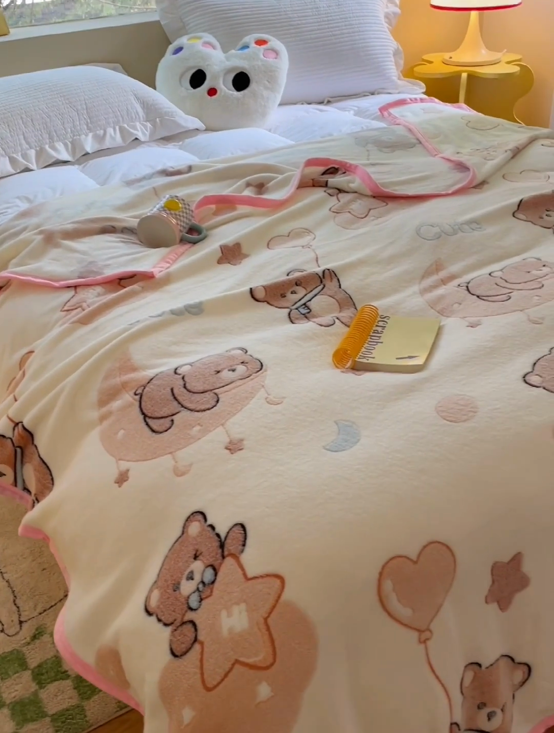 91家纺网 家纺一手货源 找家纺 慕尚家纺 2025新款高克重加厚雪花绒毛毯毯子 星空熊